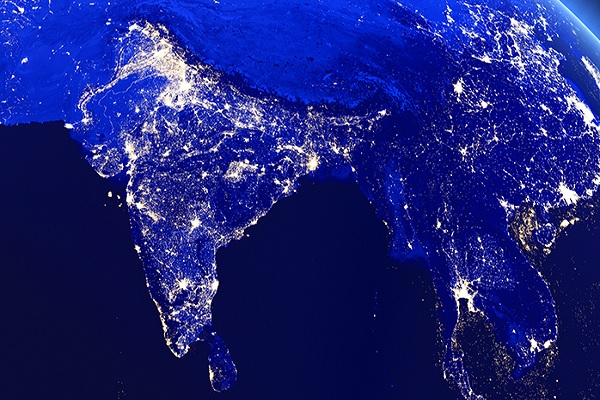 הודו תמונת לווין בלילה