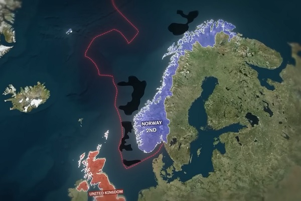 נורווגיה שדות נפט מים טריטוריאליים מפה